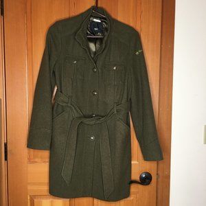 Mossimo Heineken Wool Blend Military Style Long Coat